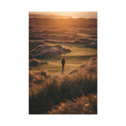 Scottish Links Golfer Sunrise Wall Art & Canvas Print