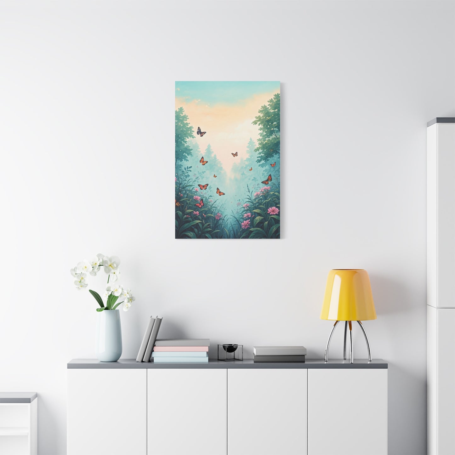 Enchanted Garden Butterfly Scene Wall Art & Canvas Prints