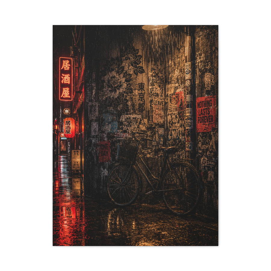 Neon Tokyo Alley Graffiti Street Wall Art & Canvas Print
