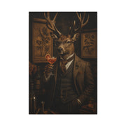 Aristocratic Deer Gentleman Cocktail Portrait Wall Art & Canvas Print