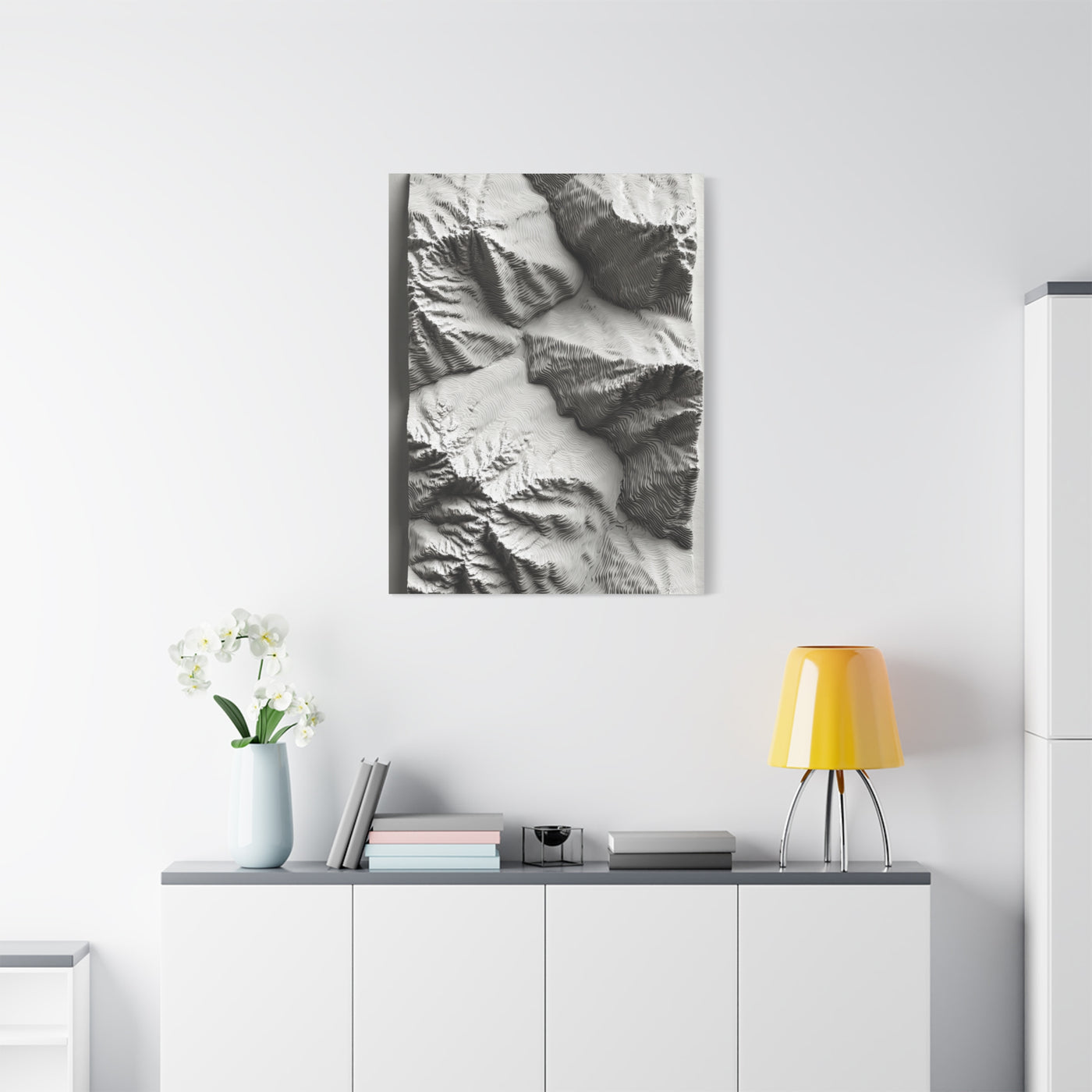 Sculpted Topographic Relief Wall Art & Canvas Print