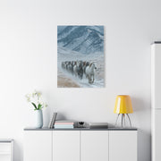 Wild Horse Herd Mountain Run Wall Art & Canvas Print
