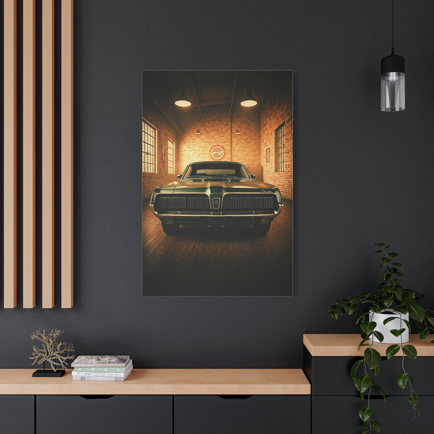 Mercury Cougar Retro Dealership Wall Art & Canvas Prints
