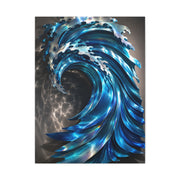 Iridescent Metal Wave Sculpture Wall Art & Canvas Print