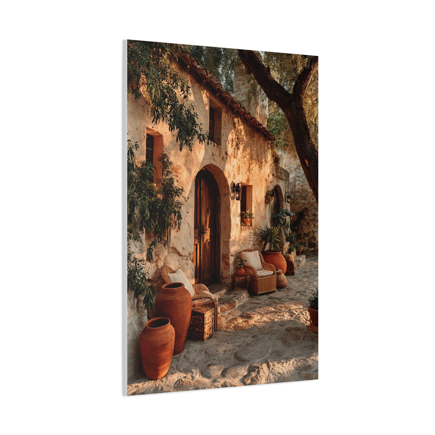 Mediterranean Farmhouse Courtyard Wall Art & Canvas Print