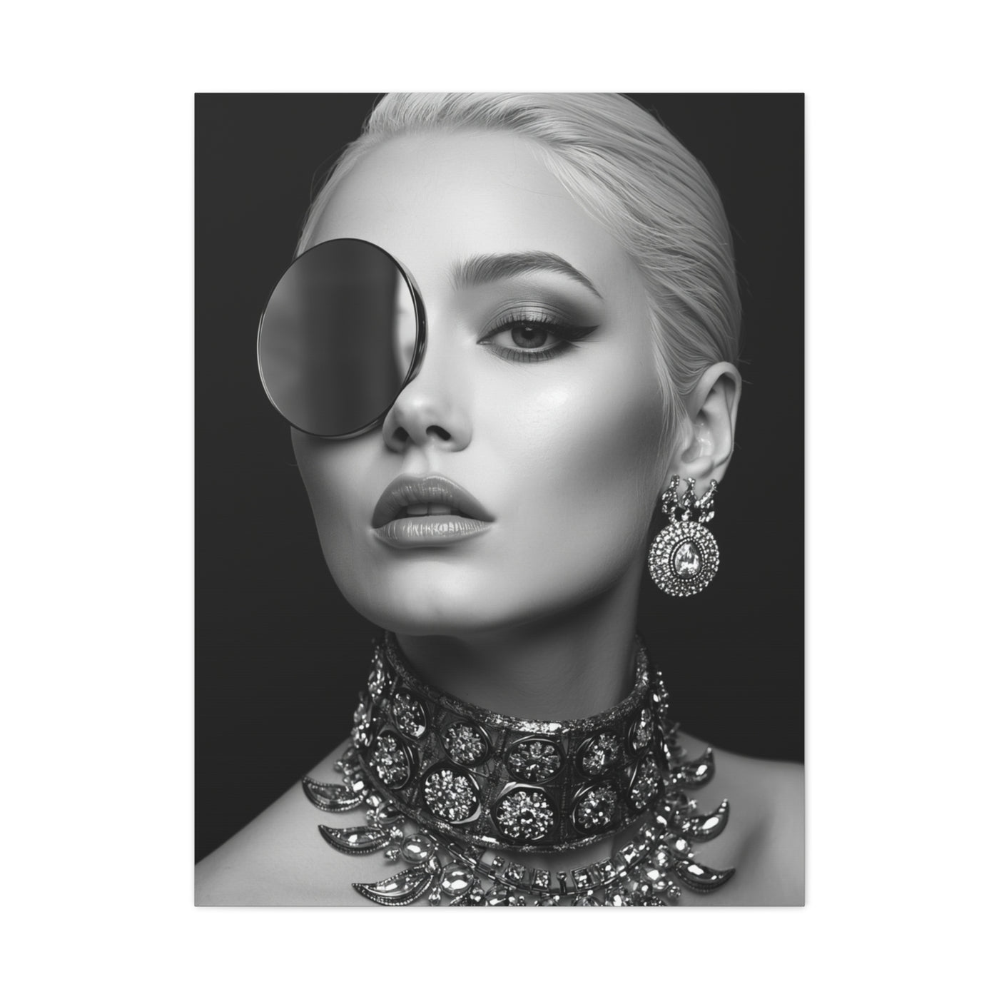 Monochrome Luxury Disc Portrait Wall Art & Canvas Print