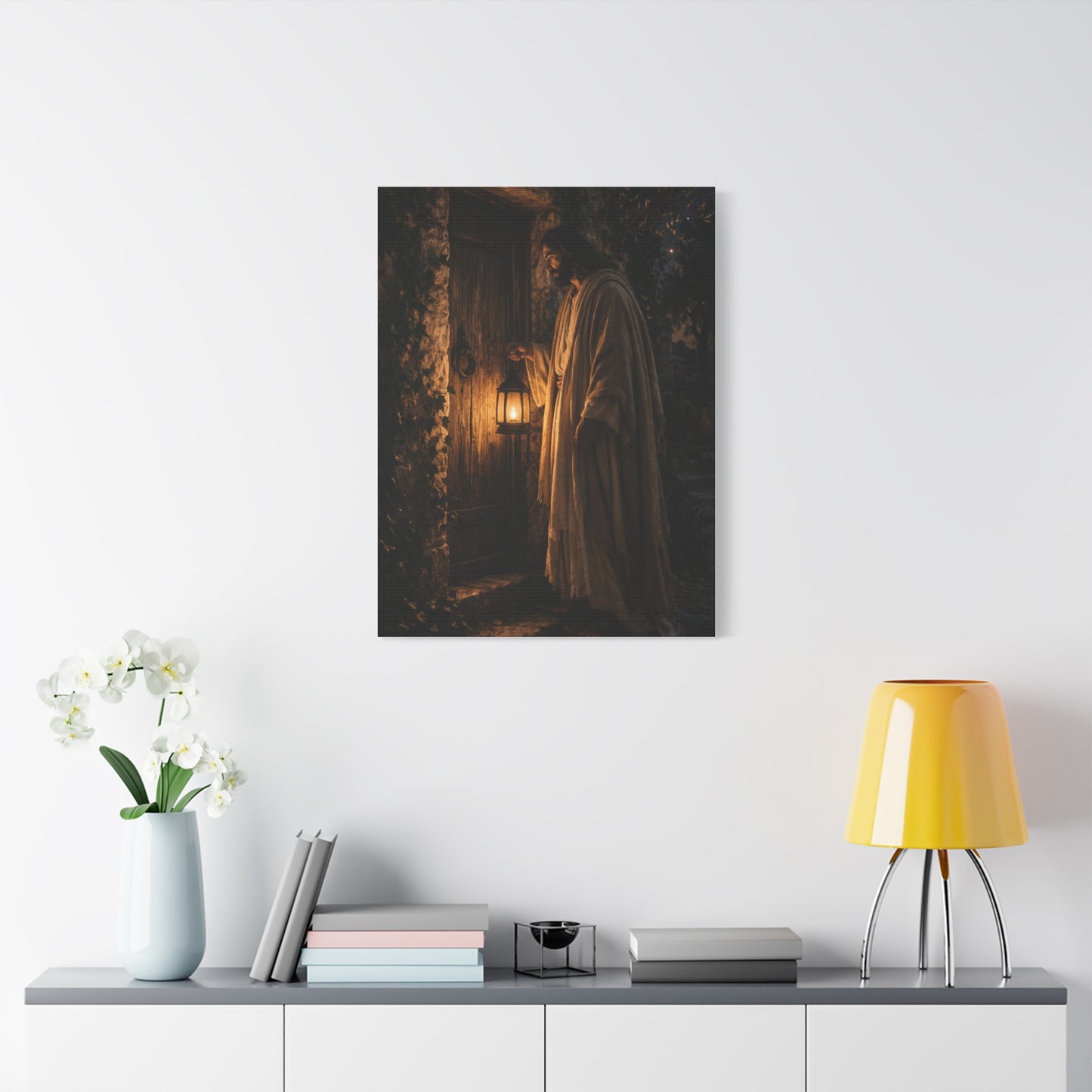 Jesus Knocking Candlelight Door Wall Art & Canvas Print