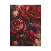 Red Floral Expressionist Painting Wall Art & Canvas Print