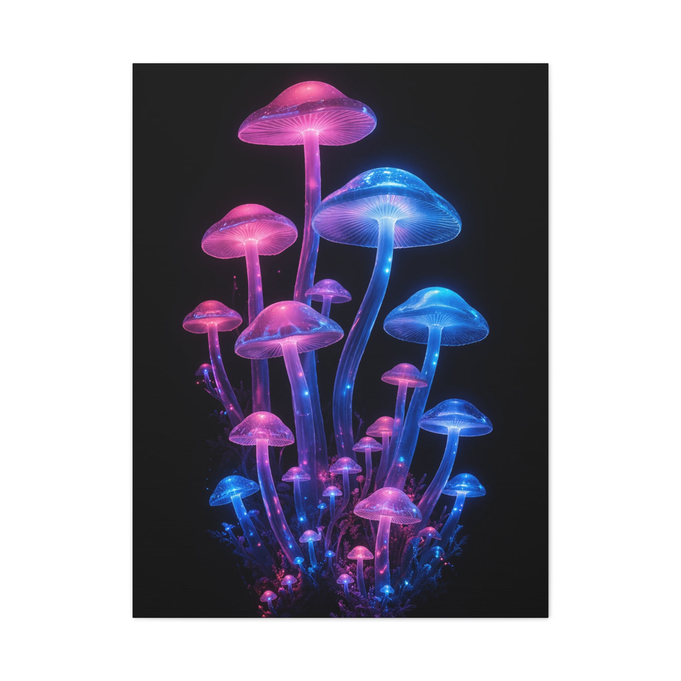 Neon Fungi Luminescence Wall Art & Canvas Print