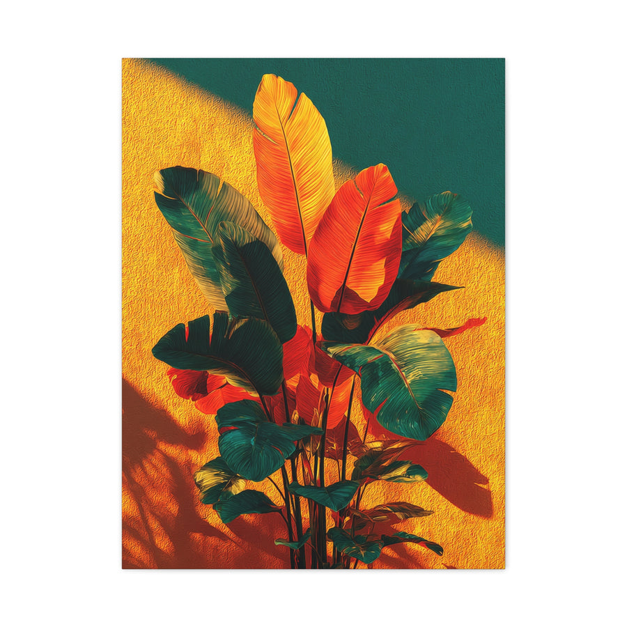 Tropical Sunlit Botanical Contrast Wall Art & Canvas Print