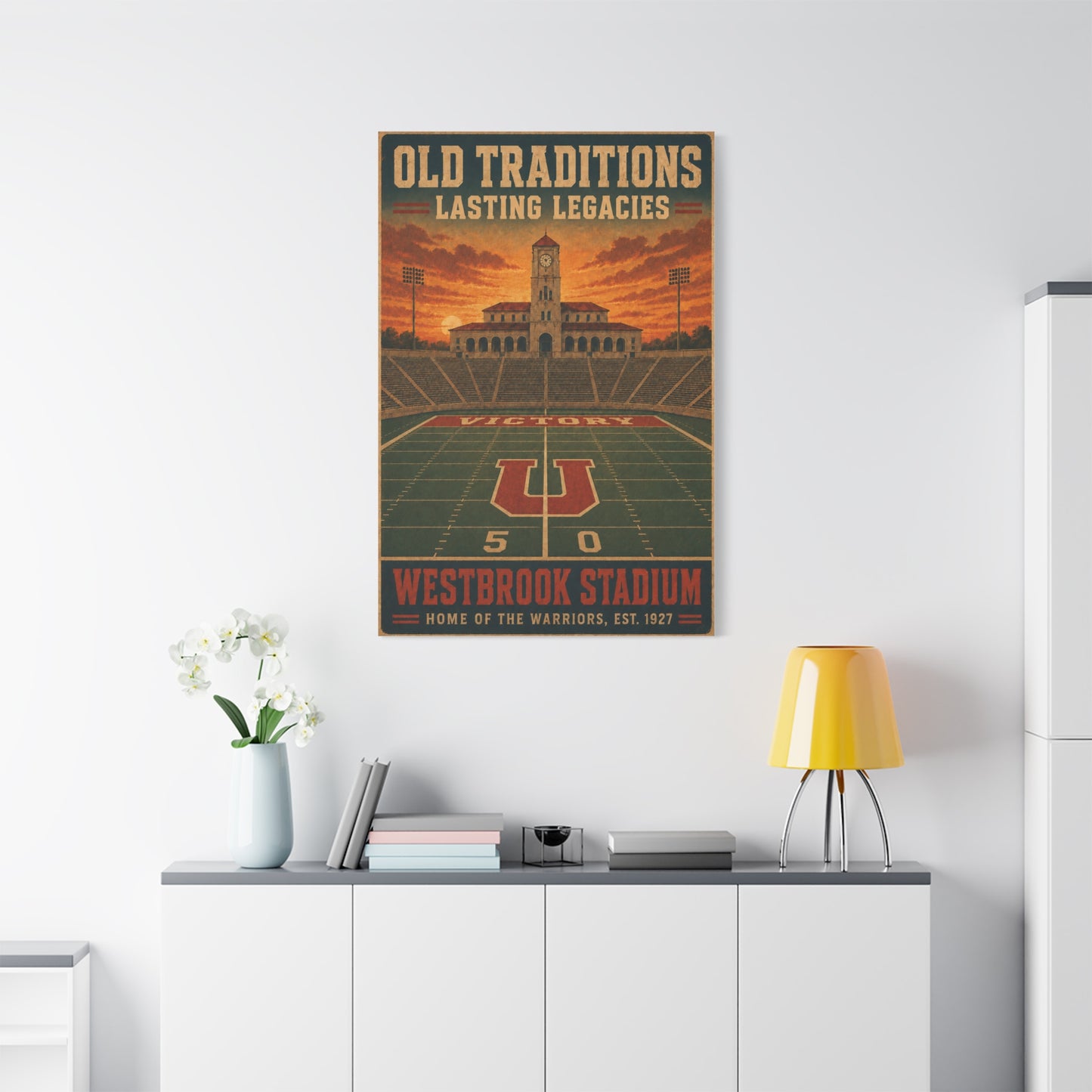 Vintage Stadium Legacy Football Sports Wall Art & Canvas Print