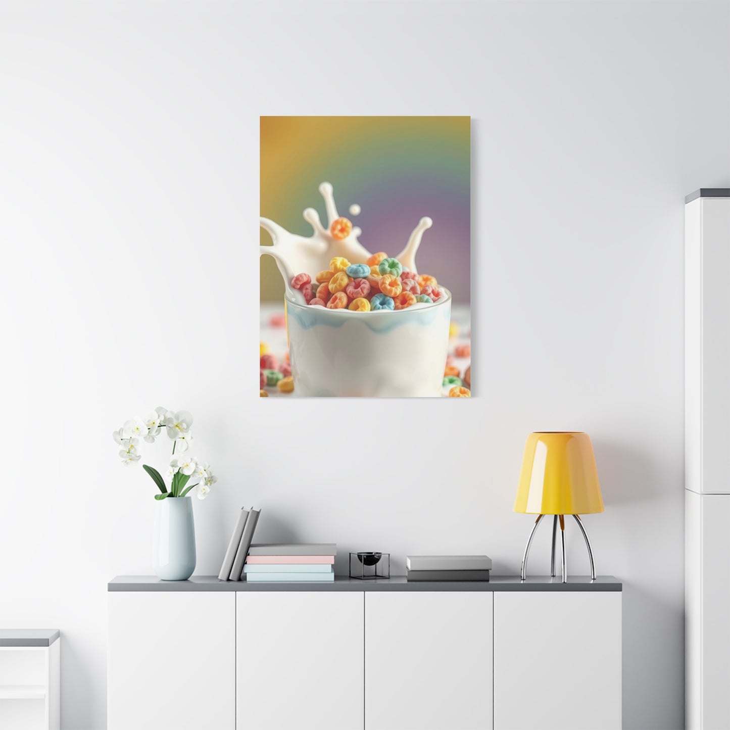 Fruit Loops in Milk Art Premium Canvas 18 Wall Art & Canvas Print
