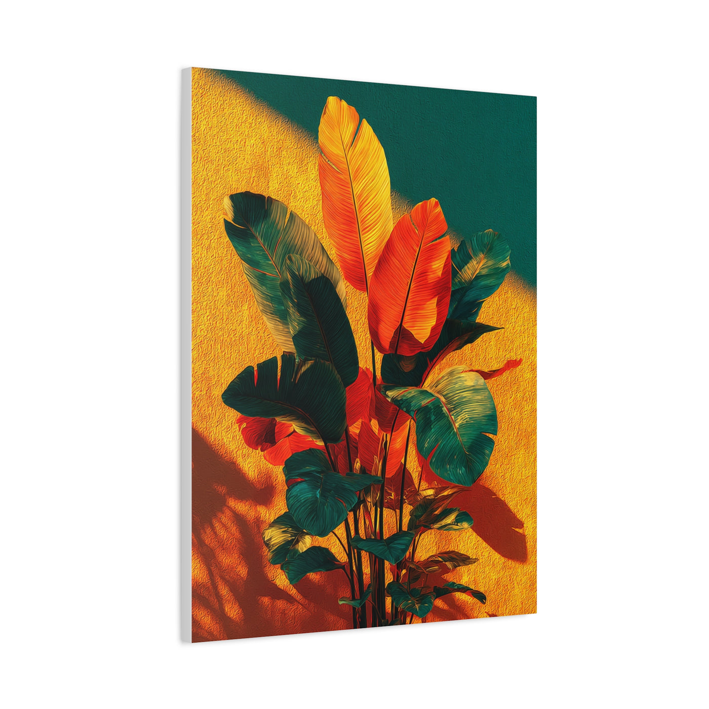 Tropical Sunlit Botanical Contrast Wall Art & Canvas Print