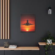 Sunset Departure Jet Silhouette Wall Art & Canvas Prints