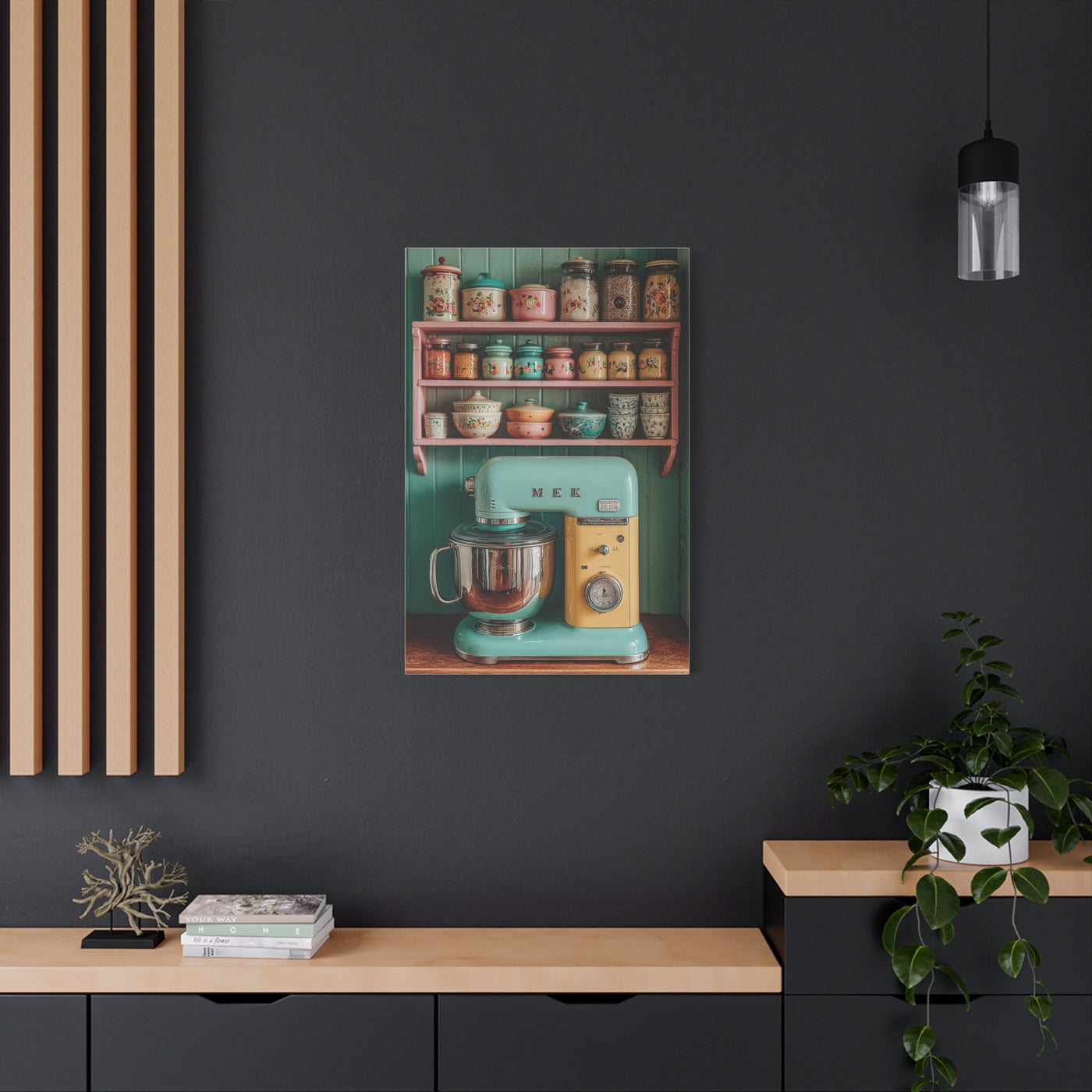 Vintage Pastel Kitchen Mixer Display Wall Art & Canvas Print
