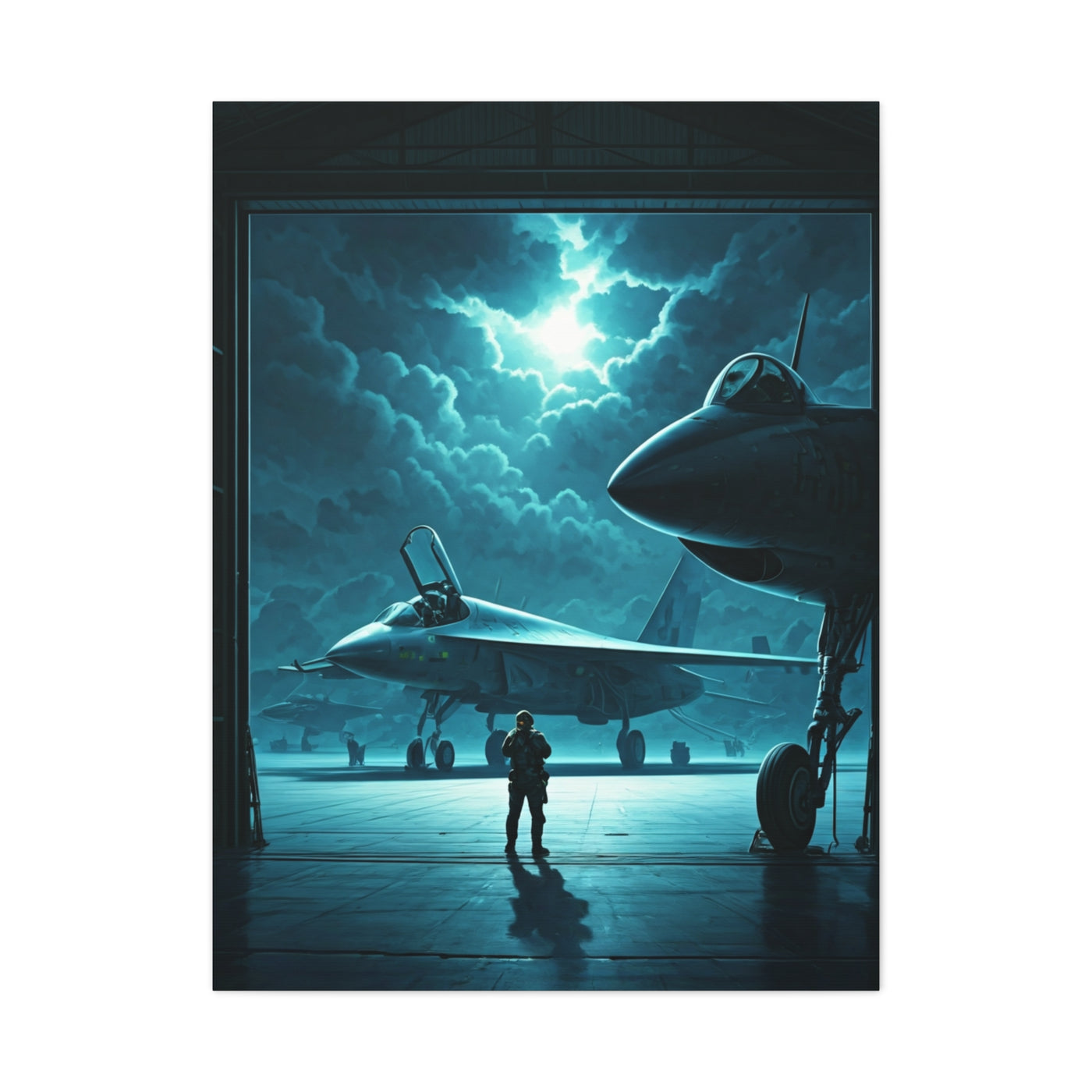 Storm Hangar Jet Silence Wall Art & Canvas Prints