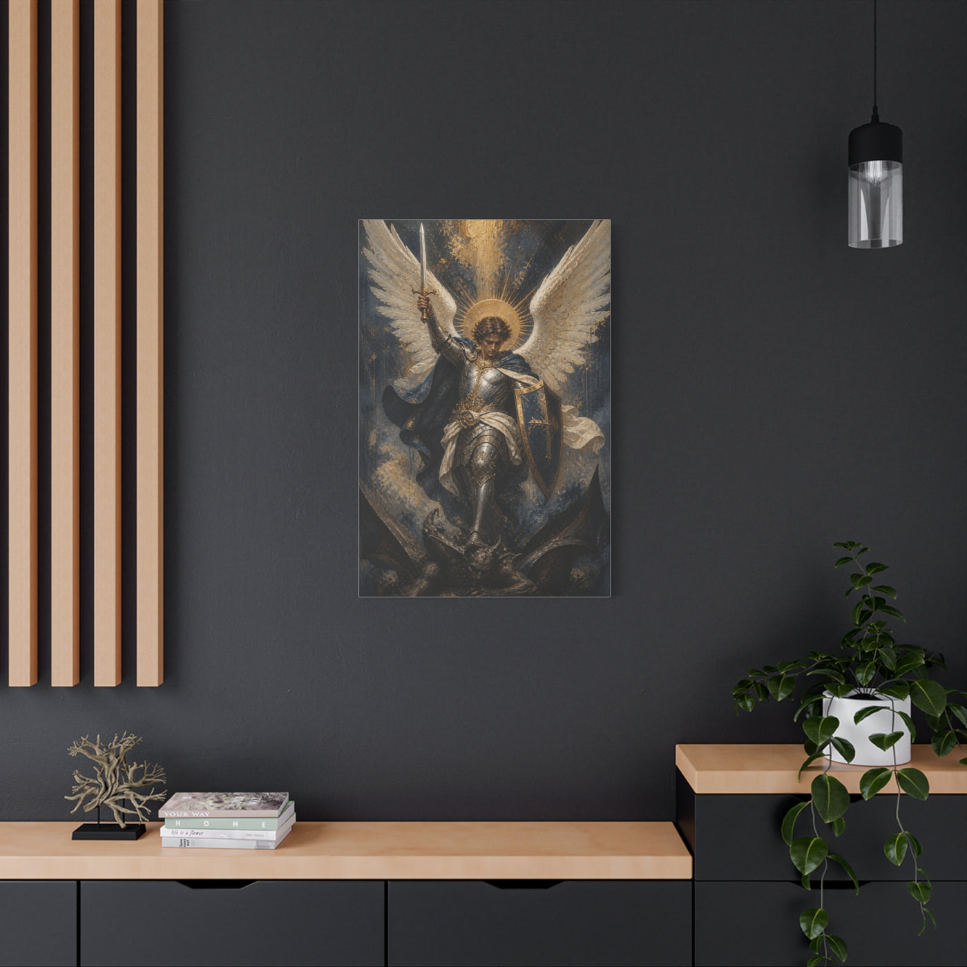 St. Michael Triumph Over Darkness Wall Art & Canvas Print