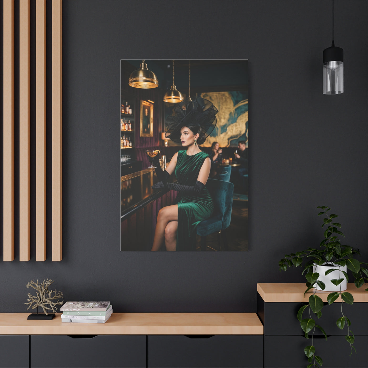 Couture Bar Lounge Woman Portrait Wall Art & Canvas Print