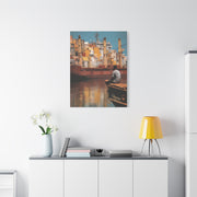 Mediterranean Industrial Harbor Contemporary Wall Art & Canvas Print