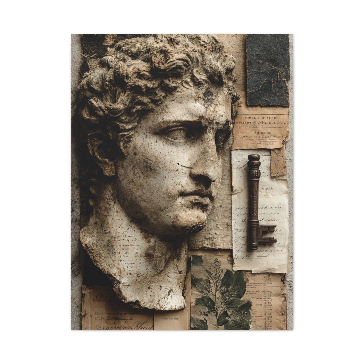 Antique Classical Bust Collage Wall Art & Canvas Print