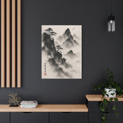 Japanese Sumi-e Misty Peaks Wall Art & Canvas Print