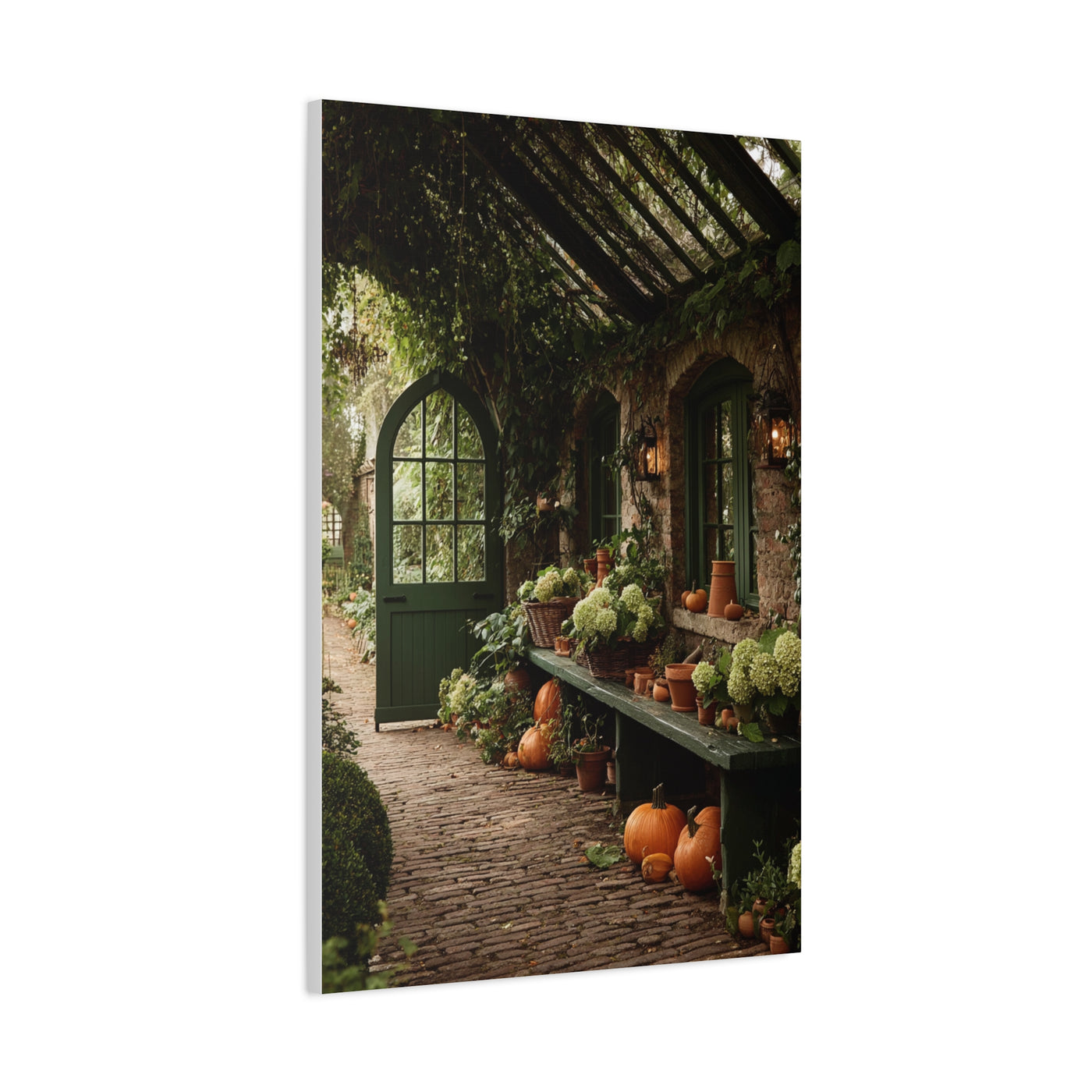 Autumn Greenhouse Harvest Scene Wall Art & Canvas Print