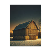 Winter Twilight Barn Landscape Wall Art & Canvas Prints