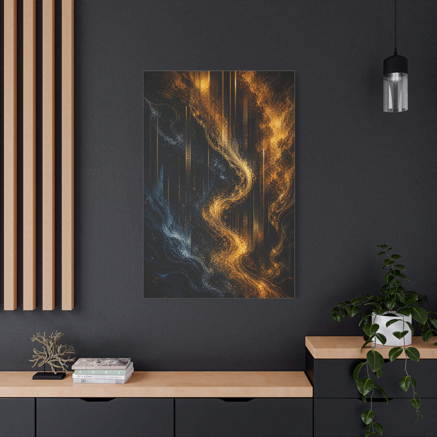 Liquid Gold Abstract Bar Atmosphere Wall Art & Canvas Print
