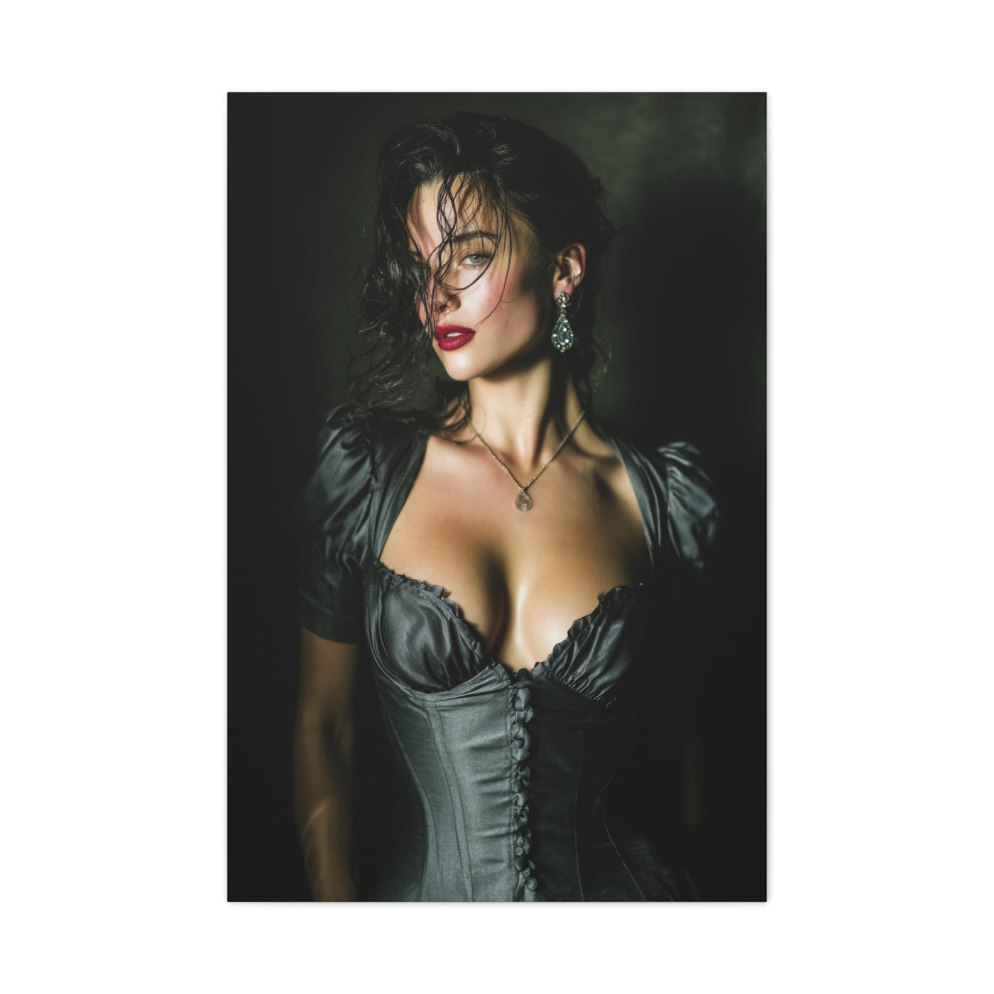High-Fashion Satin Portrait Wall Art & Canvas Print