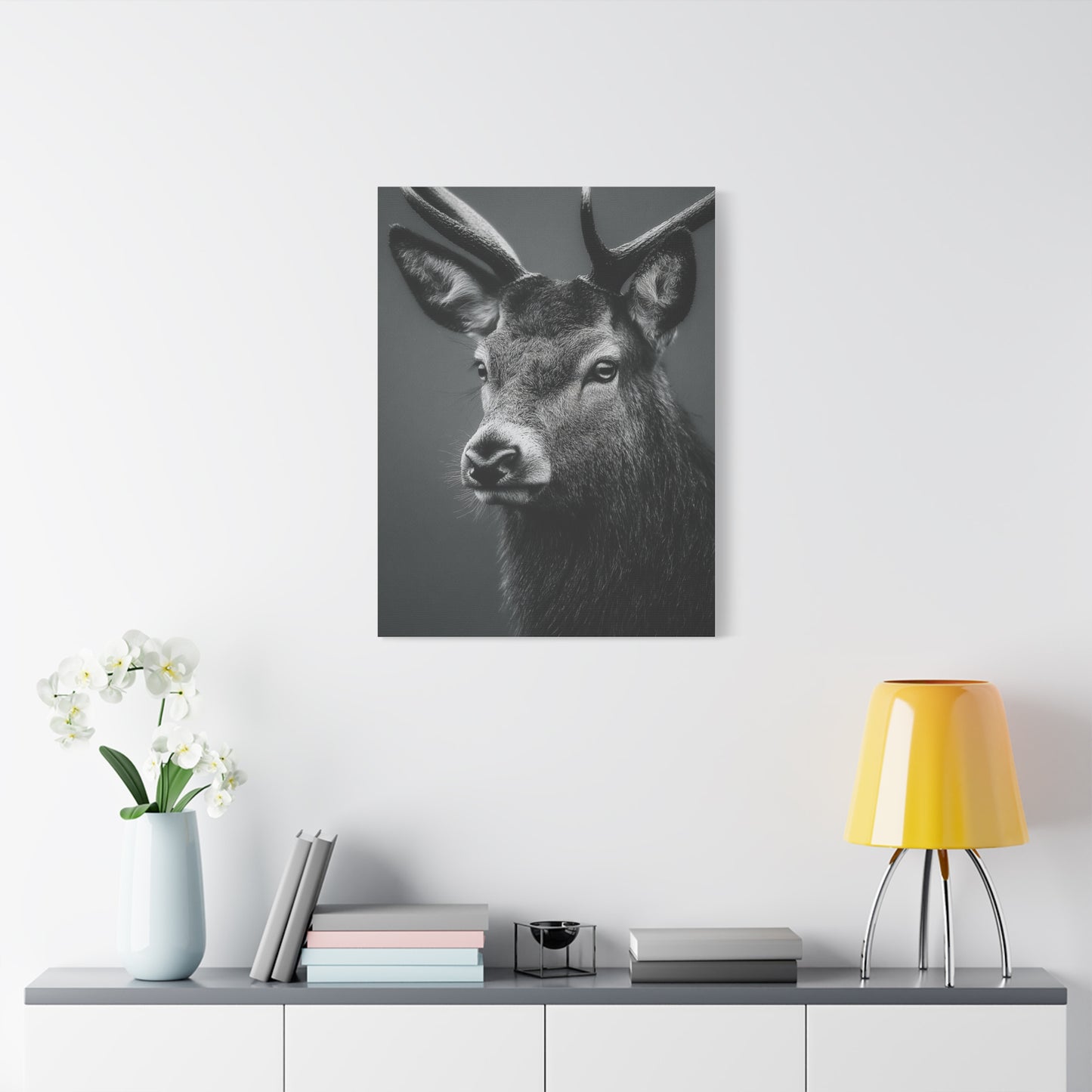 Highland Stag Moonlight Profile Wall Art & Canvas Print