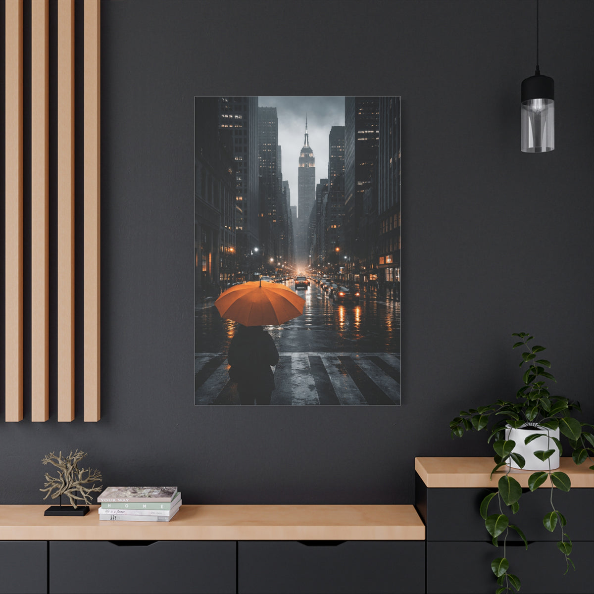 City Rain Reflection Wall Art & Canvas Print