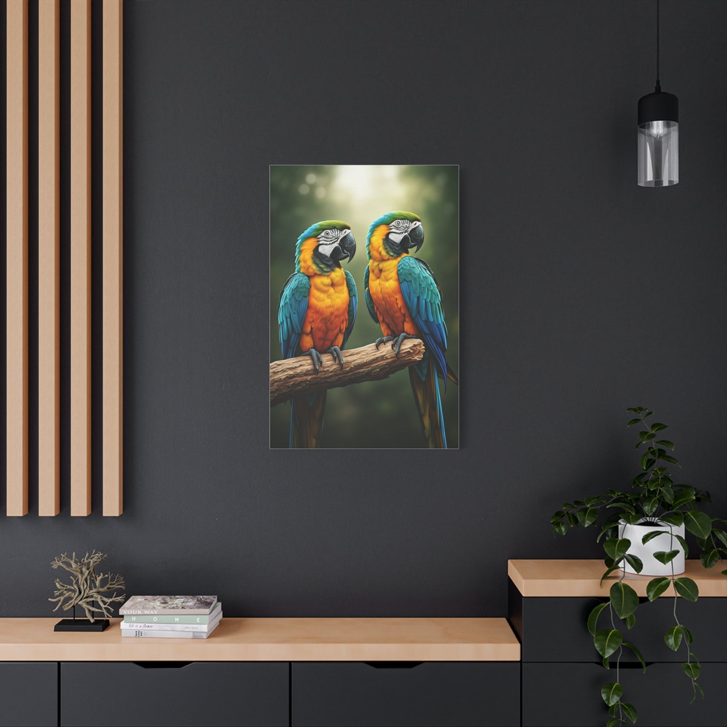 Blue & Gold Macaw Duo Wall Art & Canvas Prints