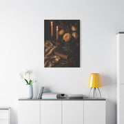 Romantic Candlelit Rose Still Life Wall Art & Canvas Print