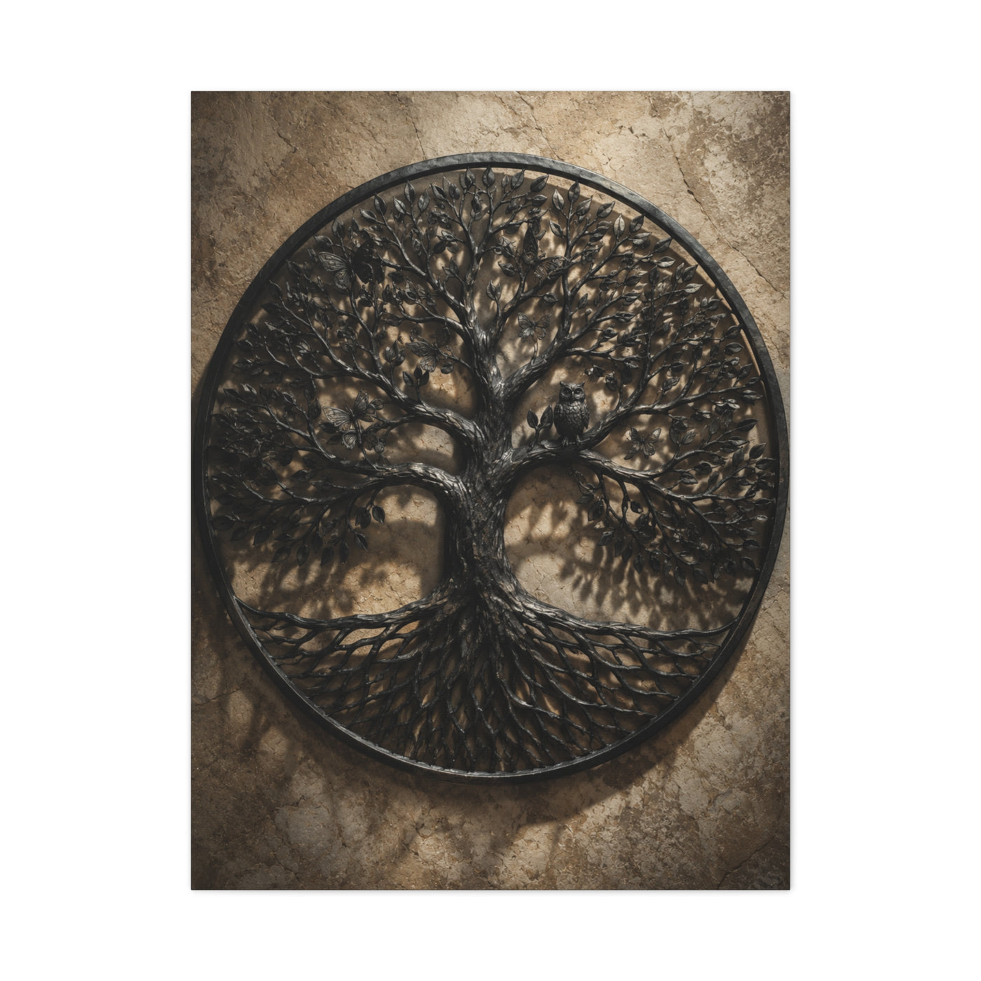 Metal Tree of Life Sculptural Relief Trees Wall Art & Canvas Print