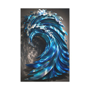 Iridescent Metal Wave Sculpture Wall Art & Canvas Print