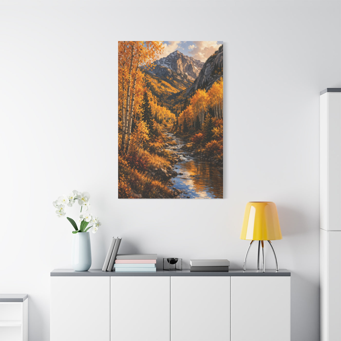 Autumn Aspen Mountain Valley Wall Art & Canvas Print
