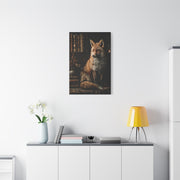 Dark Academia Fox Library Portrait Wall Art & Canvas Print