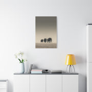 Minimal Elephant Family Dune Crossing Wall Art & Canvas Print