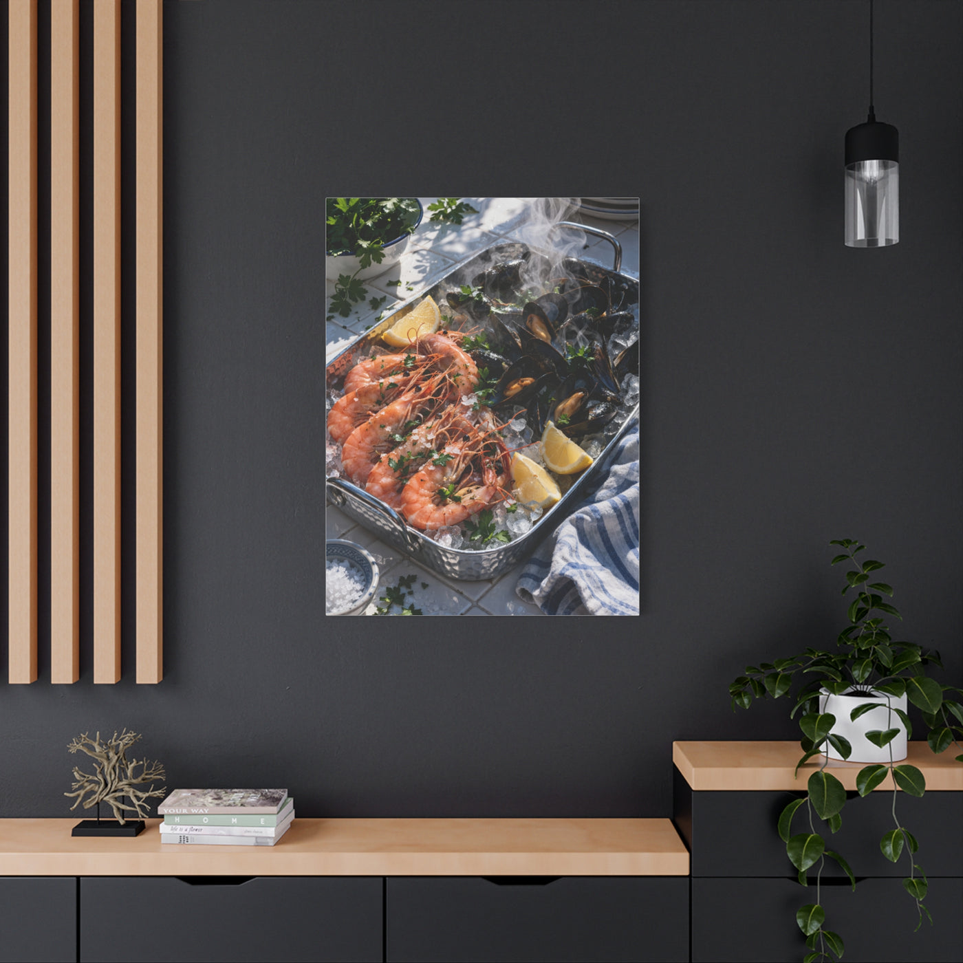 Mediterranean Seafood Kitchen Still Life Wall Art & Canvas Print