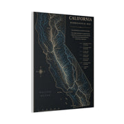 California Hydrological Watershed Map Wall Art & Canvas Print