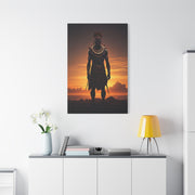 Sunset Warrior Silhouette Wall Art & Canvas Prints