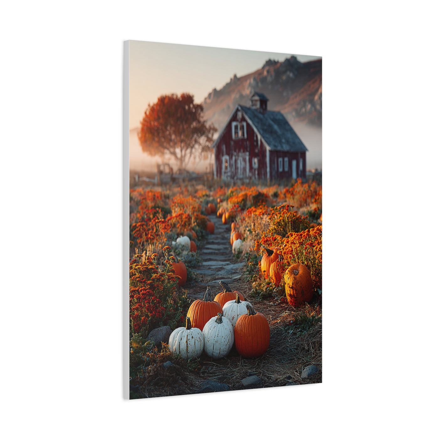 Pumpkin Patch Farm Path Wall Art & Canvas Print