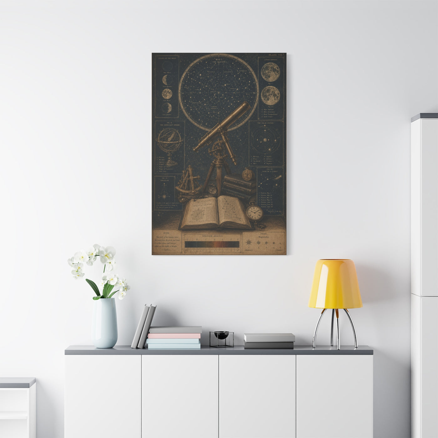 Antique Telescope & Celestial Study Wall Art & Canvas Print