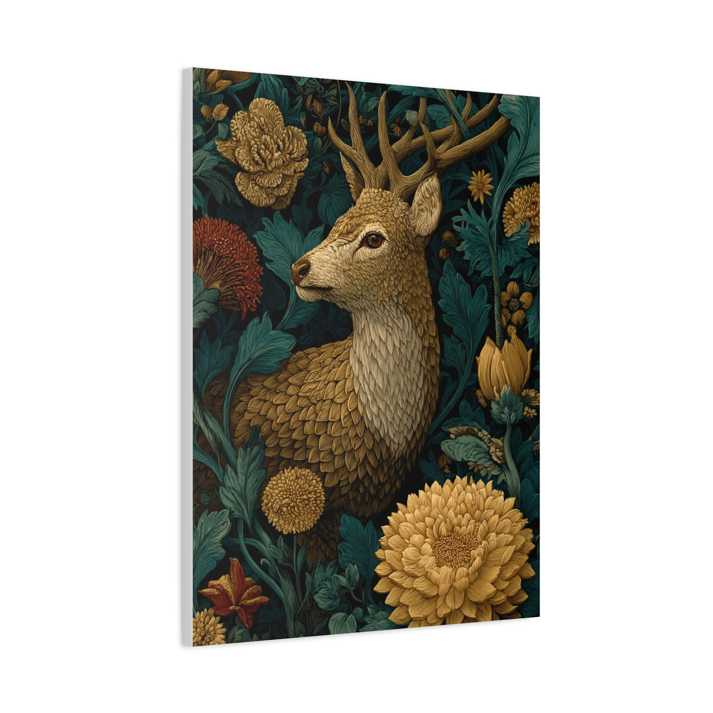 Art Deco Black and Gold Stag Wall Art & Canvas Print