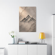 Minimalist Metal-Line Mountain Concept Wall Art & Canvas Print