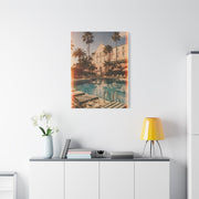 Palm Beach Poolside Retro Photograph Wall Art & Canvas Print