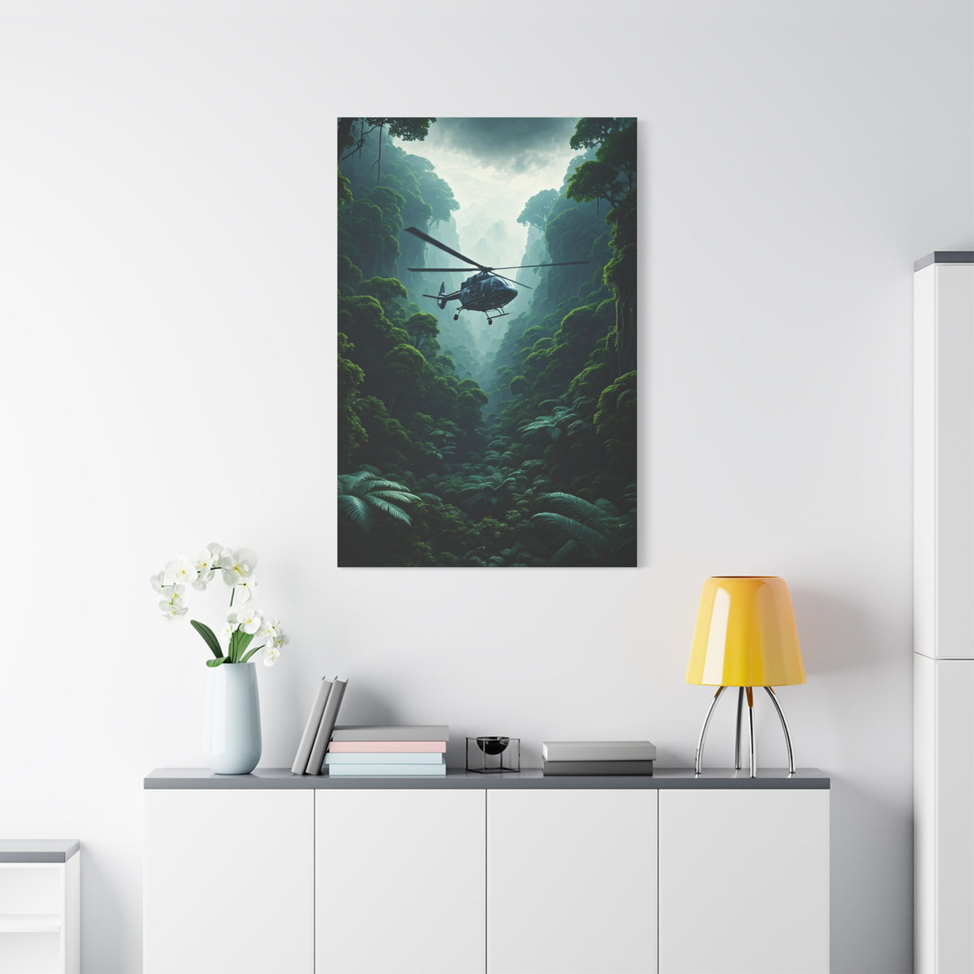 Vintage Fighter Aerial Dive Over City Wall Art & Canvas Prints