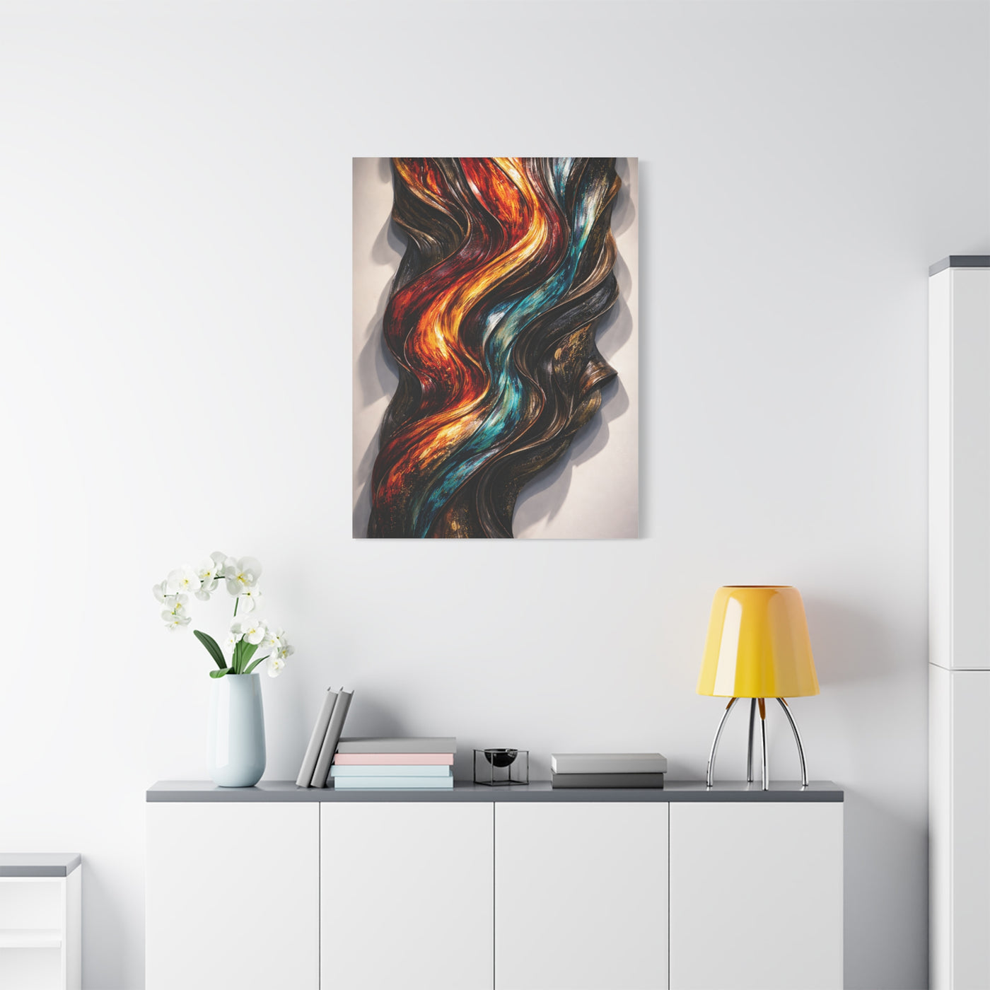 Glossy Molten Metal Relief Wall Art & Canvas Print