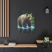 River Crossing Grizzly Bear Wall Art & Canvas Prints