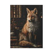 Dark Academia Fox Library Portrait Wall Art & Canvas Print